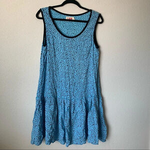 I Am Andrea Moore blue spotted print tank top dress 14